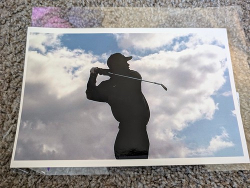 Large 1997 Tiger Woods Outline Shadow Press Wire Photo Full Swing Pose - Bild 1 von 7