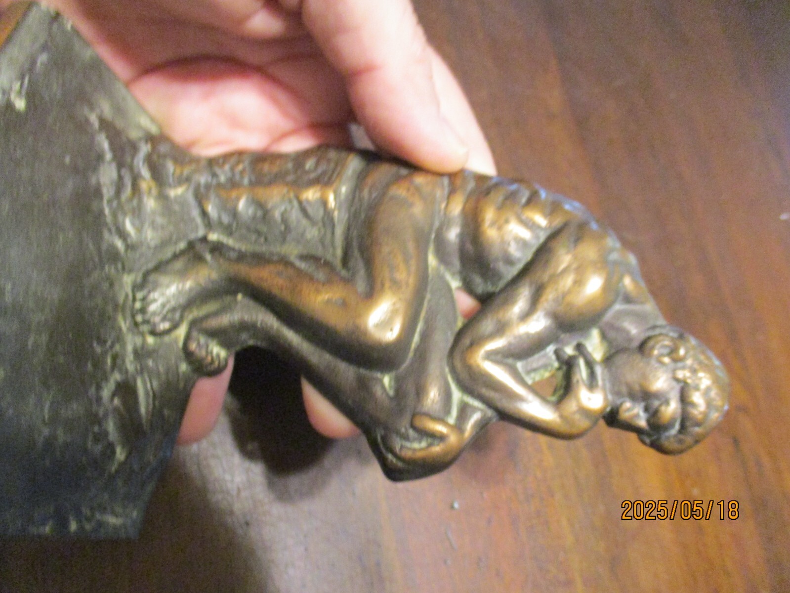 1927 NYC USA BRONZE THINKING MAN SINGLE BOOK END THE THINKER