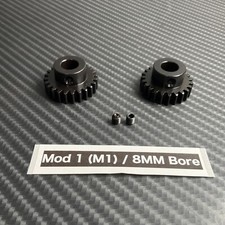 M1 Steel Pinion Gear Mod 1 23T 24T 8mm Bore Fits Castle 2028 Motor Spur Gear