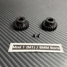 M1 Steel Pinion Gear Mod 1 23T 24T 8mm Bore Fits Castle 2028 Motor Spur Gear