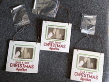 Lot of 3 Rustic Our First Christmas Together Christmas Ornaments