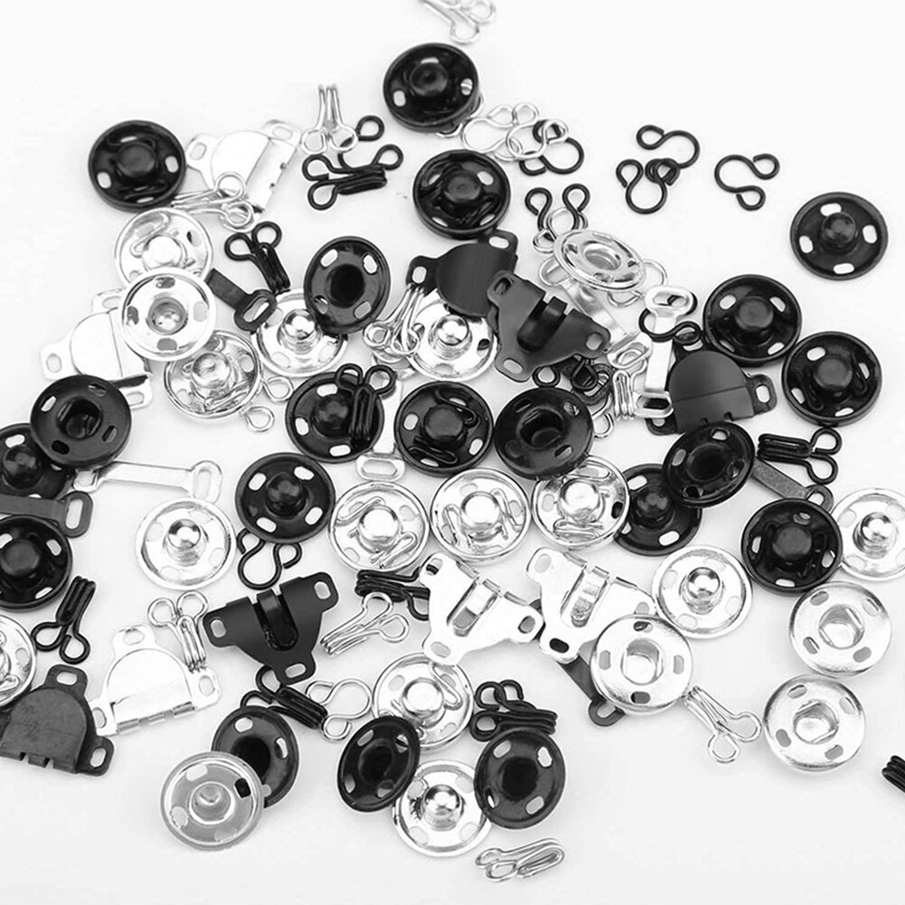 100pcs Sewing Fasteners Skirt Hooks Trousers Sew On Snaps For Clothing