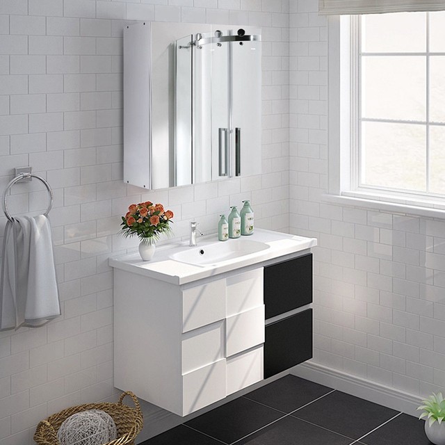 24" x 9" x 25.2" Bathroom Wide Wall Mount Mirrored ...