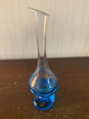 Eole Blue Soliflore Vase In Saint Louis Crystal
