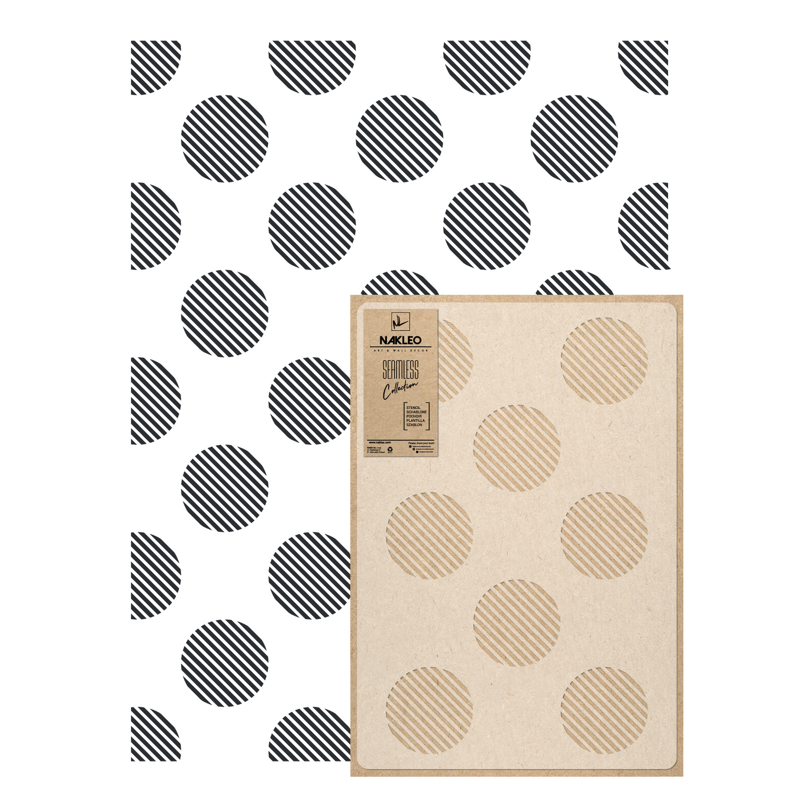 Pochoir plastique sans couture effet gradient motif géométrique lavable pour peinture