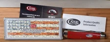 CASE XX USA #4207 SS AMERICAN WORKMAN RED SYNTH SMOOTH MINI-TRAPPER KNIFE 2020