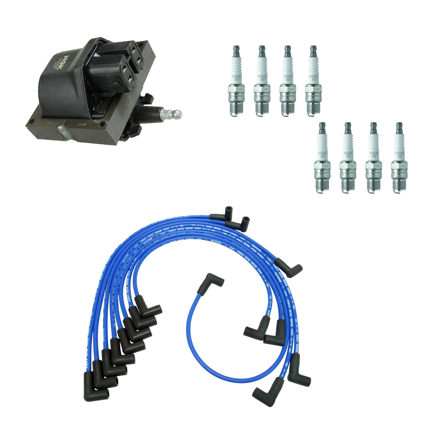 NGK Ignition Coil Wires 1 Nickel Spark Plugs Kit For G30 G3500 P30 5.7 V8 OHV