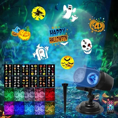 Projecteur Interne Extérieur RGBW Télécommande Timer Automatique Halloween Noël - Photo 1/4