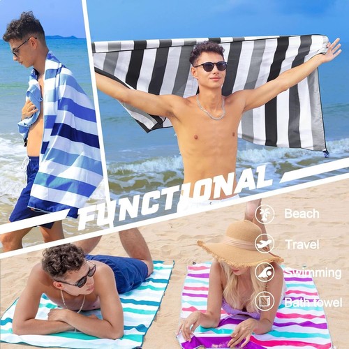 Lightweight Sand-Free Beach Towel - 30x60 Microfiber Storage Pouch Included - Picture 6 of 10