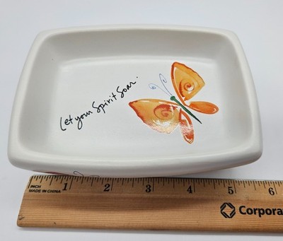 Creative Bath Products Flutterby Soap Dish Butterfly Inspirational Quotes