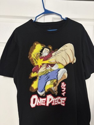 Hypnotic One Piece Monkey D. Luffy Black Graphic Print T-Shirt