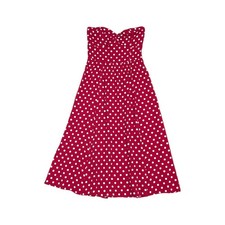 Reformation Aymeline Red Polka Dot Strapless Midi Dress Sweetheart Christmas