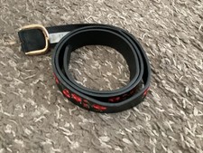 Lovely Ladies Belt, Black With Red Flowers, Size L