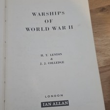 Warships of World War II Hardcover Reference by Lenton & Colledge Ian Allan