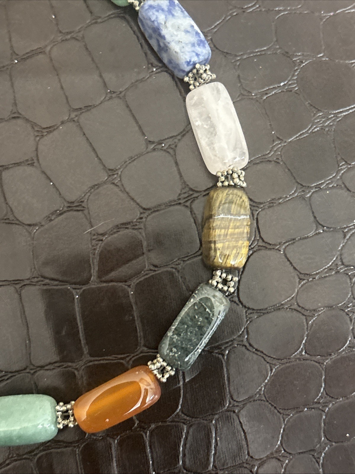 Vintage Solid Stone Gemstone Ocean Multicolored N… - image 6