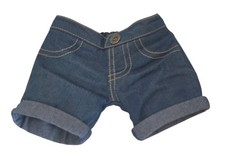 Build A Bear Clothes Dark Blue Denim Jean Shorts Cuffed