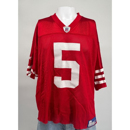 Reebok Jeff Garcia San Francisco 49ers NFL Jersey Red White Mens XL Cropped 5