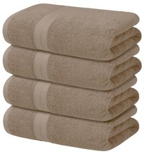 Beige Bath Towels Set of 4 pcs 27x54 inches , 100 Cotton Towel Absorbent an...