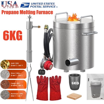 6kg Propane Melting Furnace Foundry for Scrap Metal Recycle Gold Copper Smelter