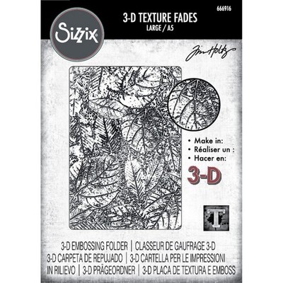 Sizzix 3-D Texture Fades Embossing Folder Foliage A5 by Tim Holtz