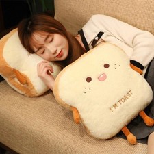 35cm Plush Bread Pillow Soft Toast Simulation Food Doll Warm Hand Cushion Home D