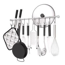 OKEPOO Kitchen Hanging Rack, 20 Inch Wall-Mounted Pot Holder 20 inch, Silver 
