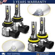 4x 9005+H8 LED Headlight Combo Low High Beam Bulbs Kit White 6500K Lamps Kit X