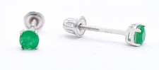 GENUINE 0.34 Cts STUD SM EARRINGS 14k SOLID WHITE GOLD - NWT - SCREW BACKS