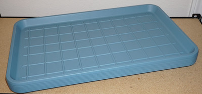 7x Plastic Boot Tray Muddy Shoes Plastic Utility Paint Drip Mat 24 x 15 in Blue