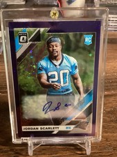 Jordan Scarlett Rookie Autographed Purple Stars Prizm Football Card. 01/50. rookie card picture