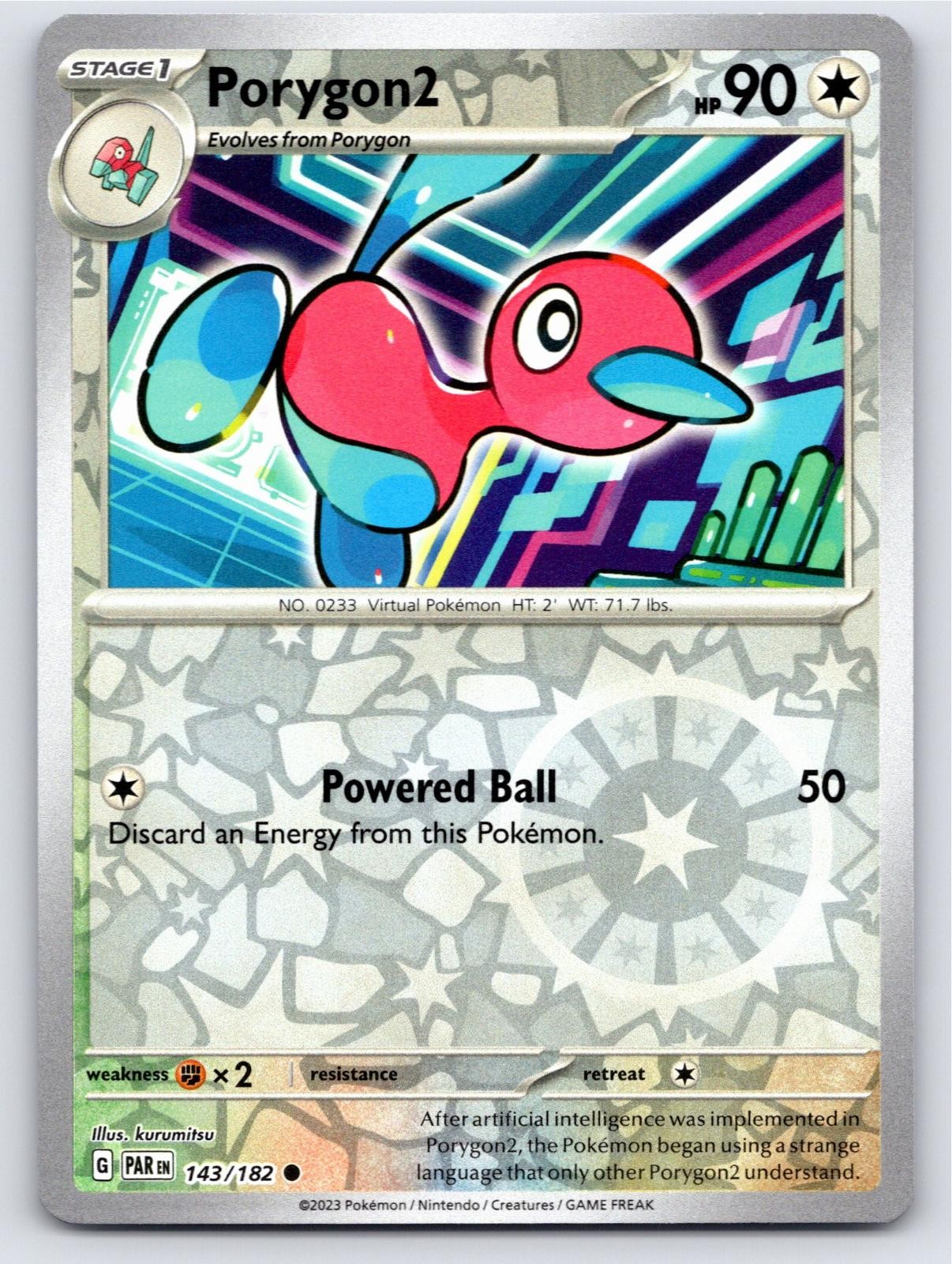 2023 POKEMON PORYGON2 PARADOX RIFT 143/182 REVERSE HOLO COMMON NM A1644 FREE S&H