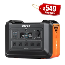 OUPES 2232Wh Portable Power Station 2400W Solar Generator LiFePO4 Battery