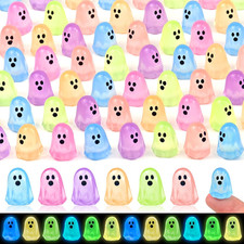 84 Pcs Halloween Luminous Mini Resin Ghost Figures Glow in the Dark Tiny Little