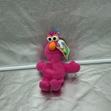 Rare Vintage Telly Monster Bean Bag Plush Doll Sesame Street Tyco 8" 30 Years