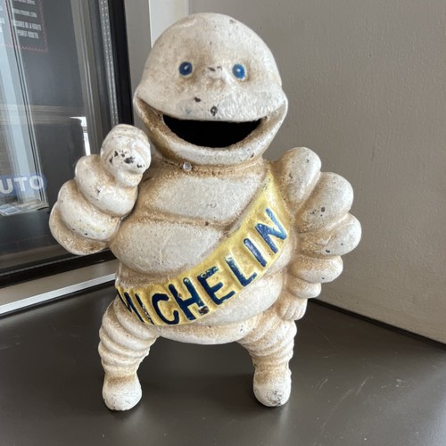 Michelin Cast Iron Piggy Bank Detroit Advertising Collectible