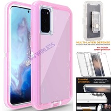Pink For Samsung Galaxy S20 Plus Shockproof Defender Cover Case With Belt Clip