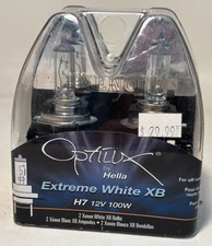 HELLA H71070307 Optilux XB Series H7 Xenon White Halogen Bulbs, 12V, 100W 2 Pack