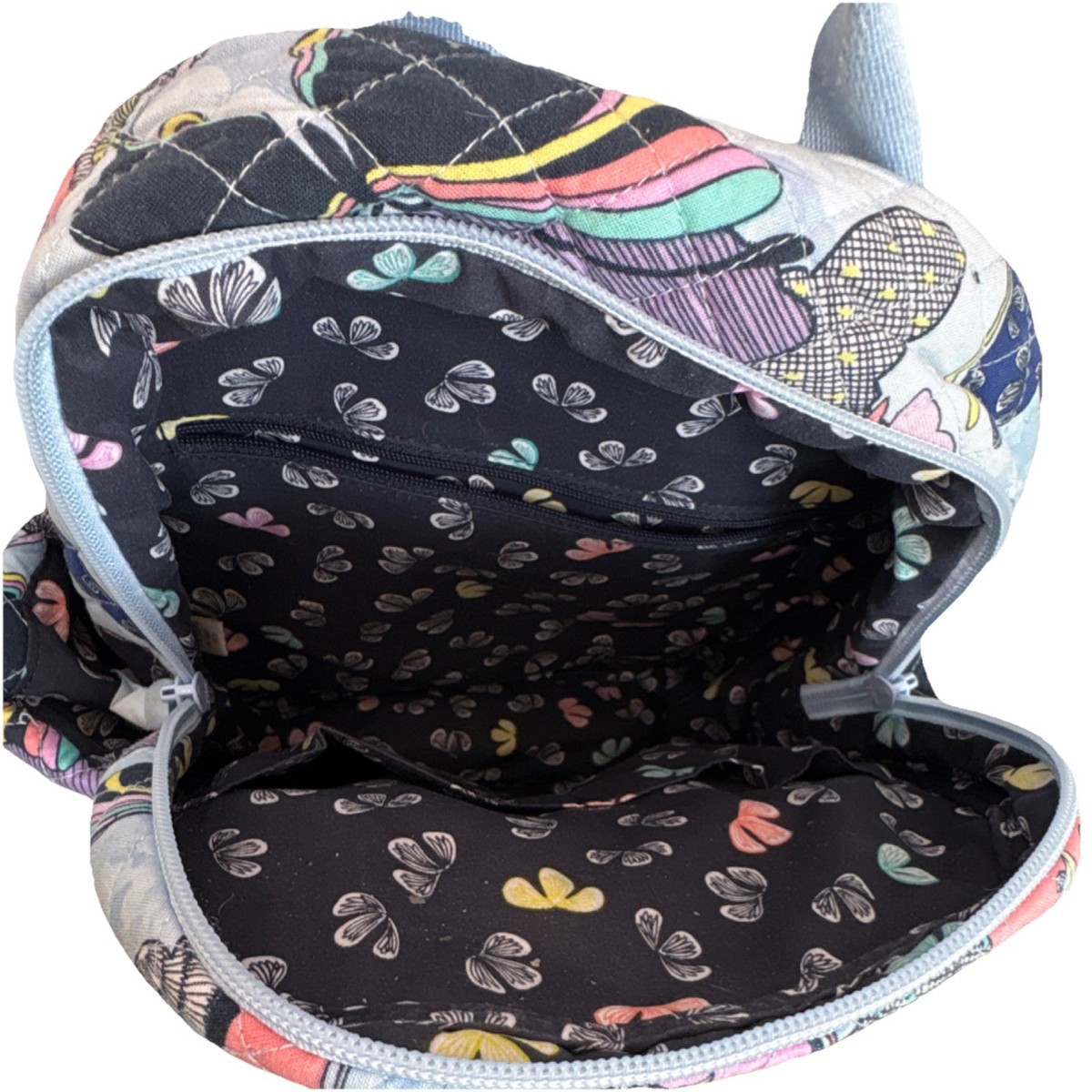 Vera Bradley Backpack Multicolor Butterfly Quilted Travel School Bag Vera Bradley Quilted Butterfly Backpack Multicolor Blue Pink  main image 3