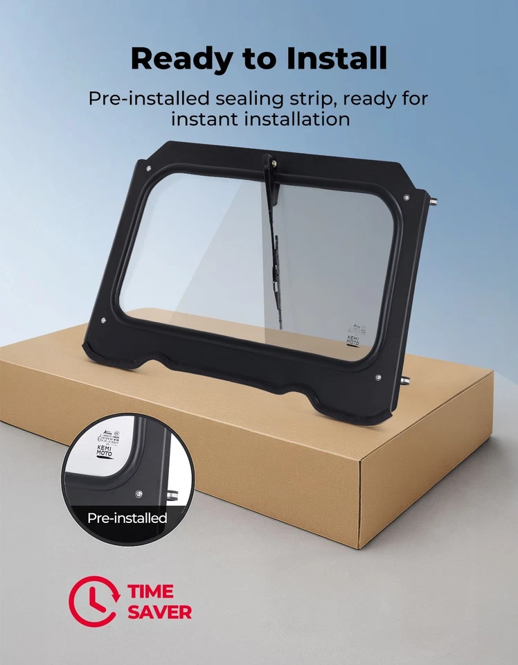 Pára-brisa de vidro com limpador manual para 2014-2018 Polaris RZR XP 1000/4 Turbo Trail - Imagem 4 de 4