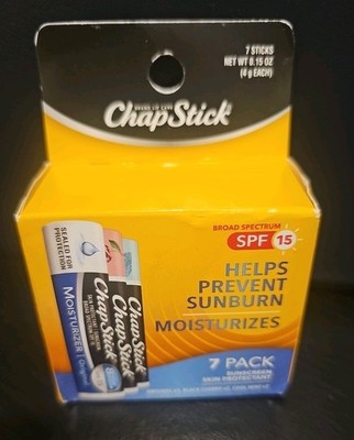 Chapstick Moisturizer Lip Balm Original, Black Cherry & Cool Mint SPF15 3/26 7ct
