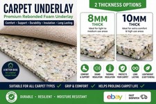 8mm, 10mm, Thick PU Carpet Underlay Cushion Soft Luxury Feel High Density