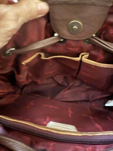 ANUSCHKA Cartera Cartera Bolso para el Polvo Cartera Doble Asa Cuero Amarillo Mostaza - Imagen 10 de 17