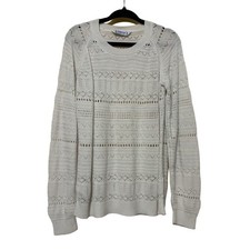 Mayoral Spain Crewneck Knit Sweater Girls 10 White Long Sleeve