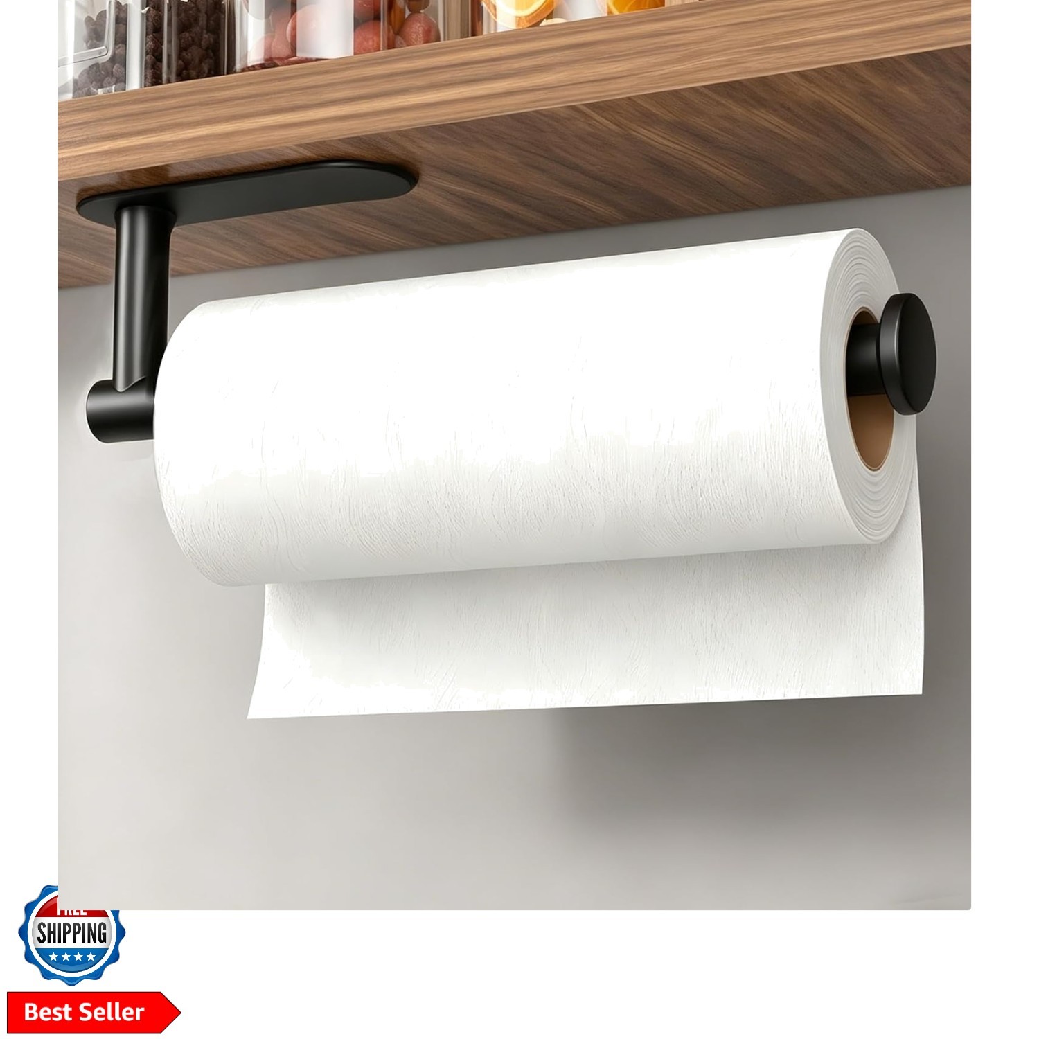 Paper Towel Holder Under Cabinet Wall Mount for Kitchen Paper Towel, Self-Adh...