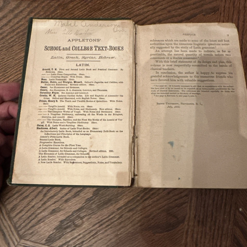 A Latin Grammar for Schools and Colleges, by Albert Harkness 1881 25A4725 - Image 2 of 3