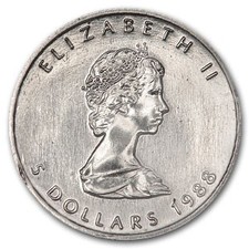 1988 Canada 1/10 oz Platinum Maple Leaf BU 3262.70 per troy oz