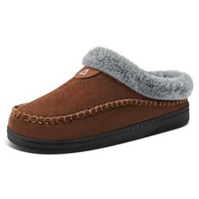 Men Slippers Warm Moccasin Memory Foam Indoor Outdoor Size 11-12  Outdoor