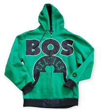 NBA UNK Boston Celtics Large Logo Embroidered Full Zip Sweatshirt Men Sz Large