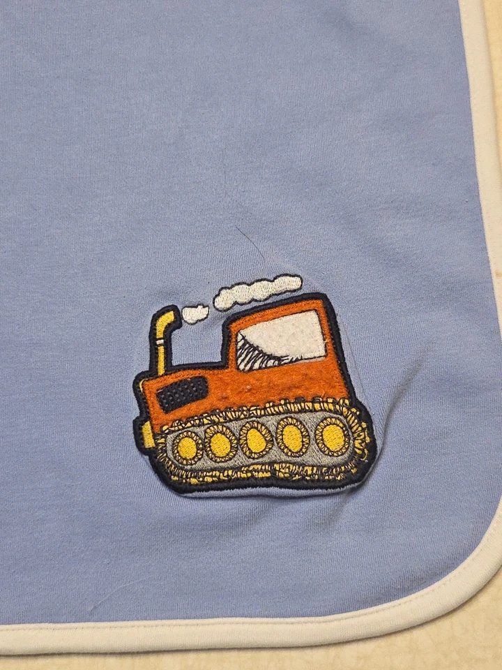 Manta bebé Gymboree azul camiones volquete construcción algodón 2005 Foto 2 de 4