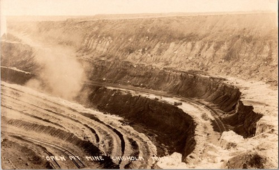 #ad Vintage RPPC Postcard Chisholm MN Minnesota Open Pit Mine Card #Y 12 A3 $9.97